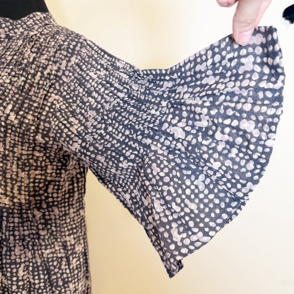 Dolma Womens Medium Dress Smock Mini Bell Sleeve Pleated Cotton Linen Boho M - Picture 4 of 9